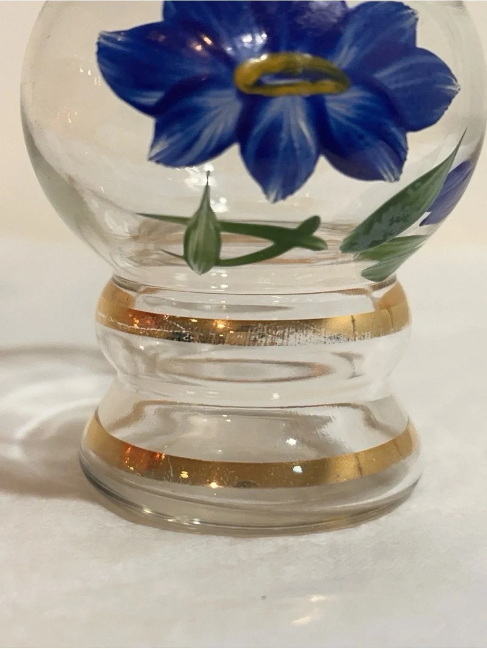 Set 3 Vtg 1960s Bartlett Collins Hand Painted Small Bud Vases with Gold Trim 4”